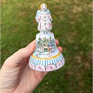 Hand-Painted Ceramic Angel Bell with Clapper